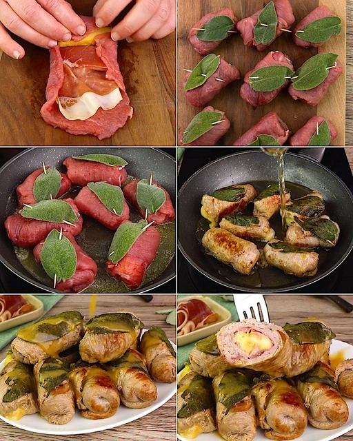 Vitello Ripieno: Involtini di Prosciutto e Formaggio in Padella